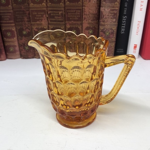 FENTON Thumbprint Colonial Amber Creamer - Picture 2 of 6